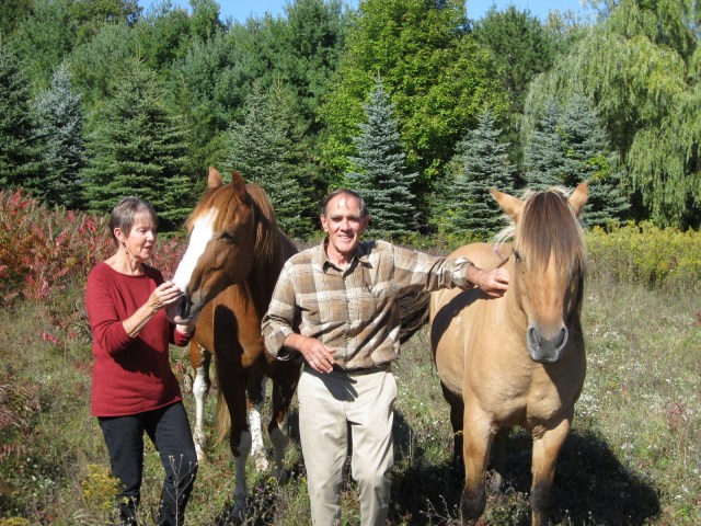 mom and dad with the ponies